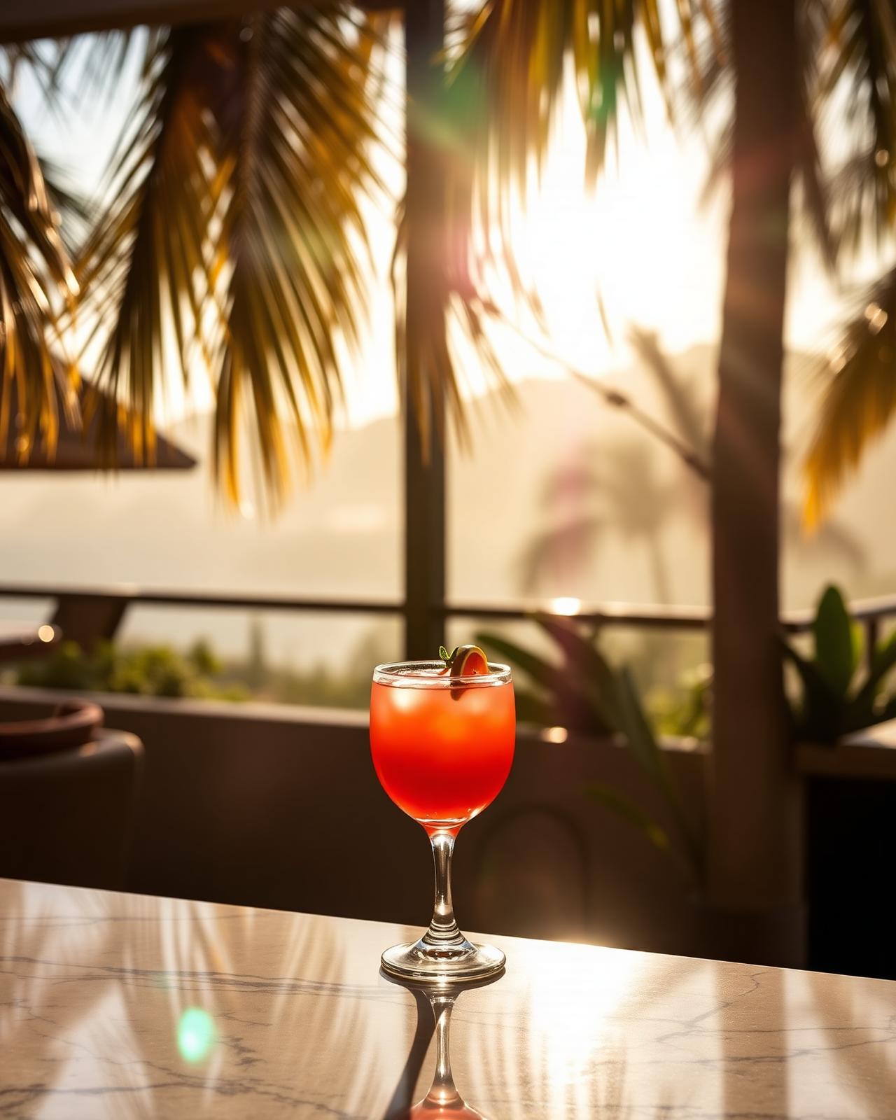 Zomerse cocktail bij zonsondergang